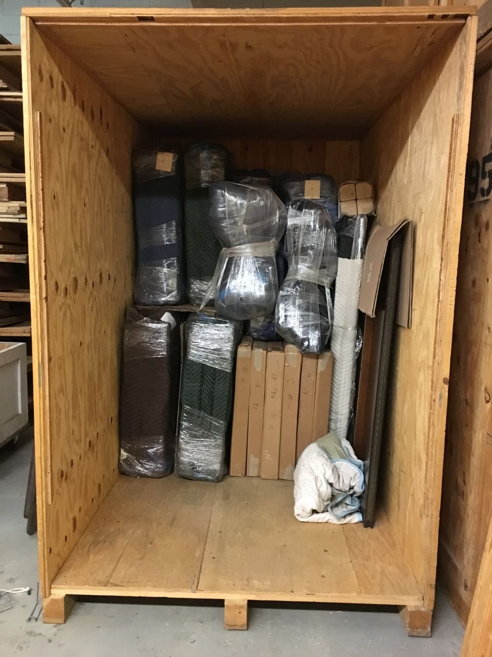 partially loaded moving vault in Arlington MA