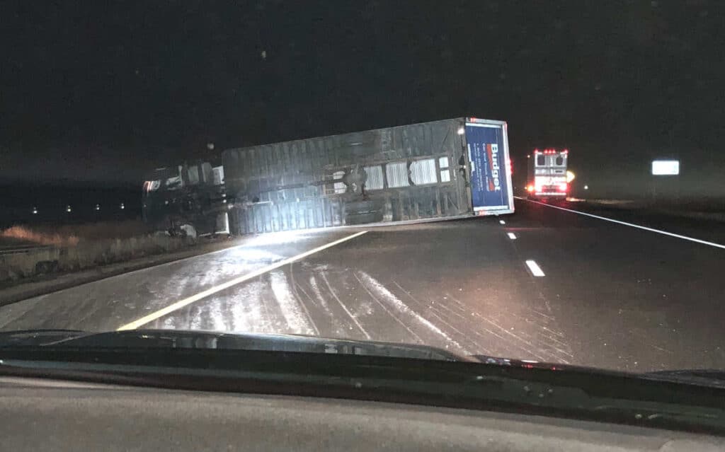 Crashed moving truck